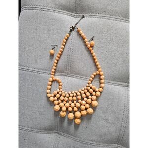 Chic Beaded Necklace and Earring Set Orange